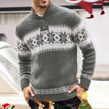 Men's Retro Casual Christmas Colorblock V-Neck Sweater 89282776TO