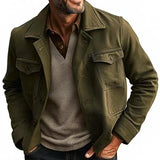 Men's Army Green Casual Jacket 13935211U