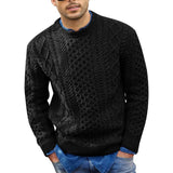 Men's Casual Round Neck Pullover Cable Knit Sweater 66331580M