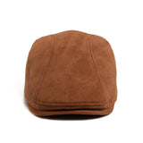 Men's Vintage Casual Solid Deerskin Beret 21646674TO