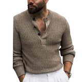 Men's Crew Neck Button Down Pullover Sweater 85501964X