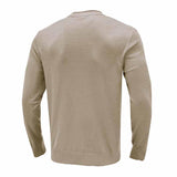 Men's Casual Solid Color Round Neck Long Sleeve Pullover Sweater 40613843M