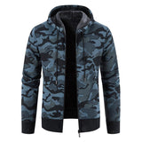 Men's Casual Warm Camouflage Knit Hooded Jacket　94669897F