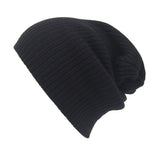 Men's Casual Solid Color Loose Knitted Beanie Hat 14302327M