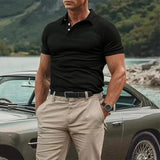 Men's Solid Color Short-sleeved Bottoming POLO Shirt 20127919X