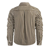 Men's Striped Casual Long Sleeve Lapel Shirt 84015166X