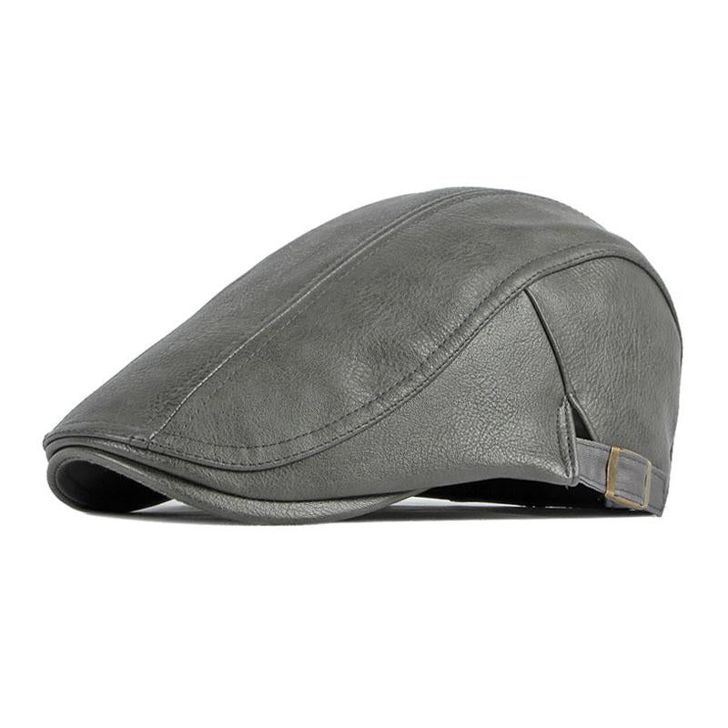 Men's Vintage Thick Warm Leather Cap 92575373M