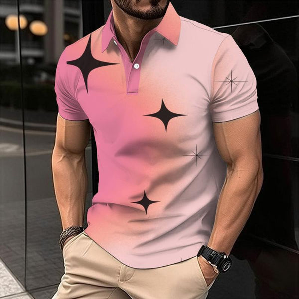 Men's Trendy Punk Gradient Polo Shirt 60704986TO