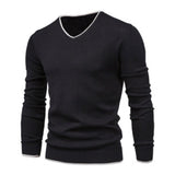 Men's Casual V-Neck Slim-Fit Long-Sleeved Knitted Pullover Sweater 98426315M