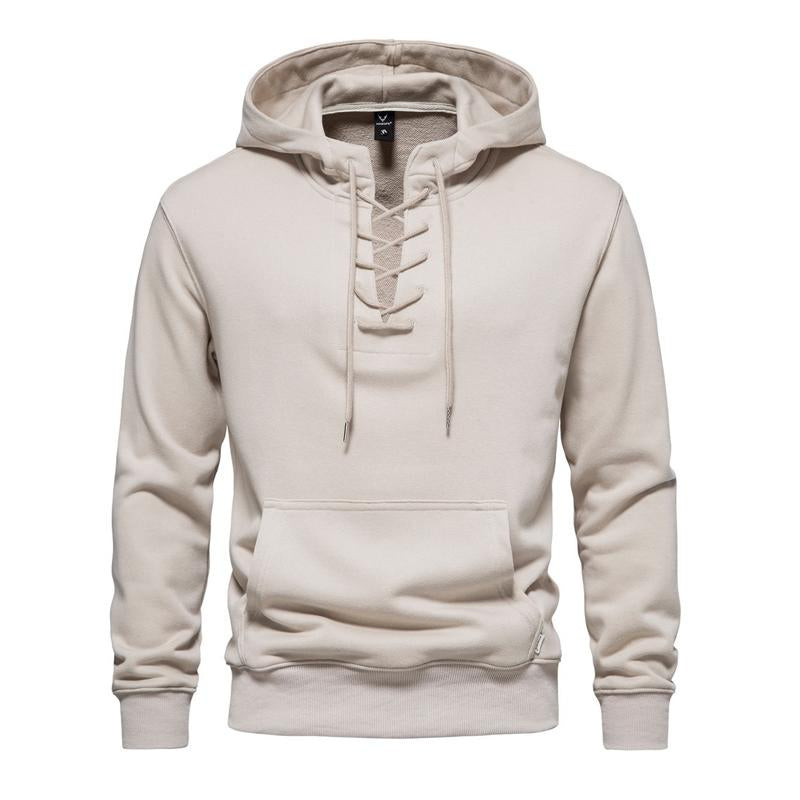 Men's Solid Cotton Loose Fit Hoodie 91105214X