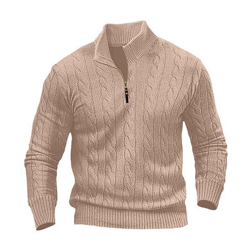 Men's Classic Casual Zip-Up Stand Collar Sweater 13752253K