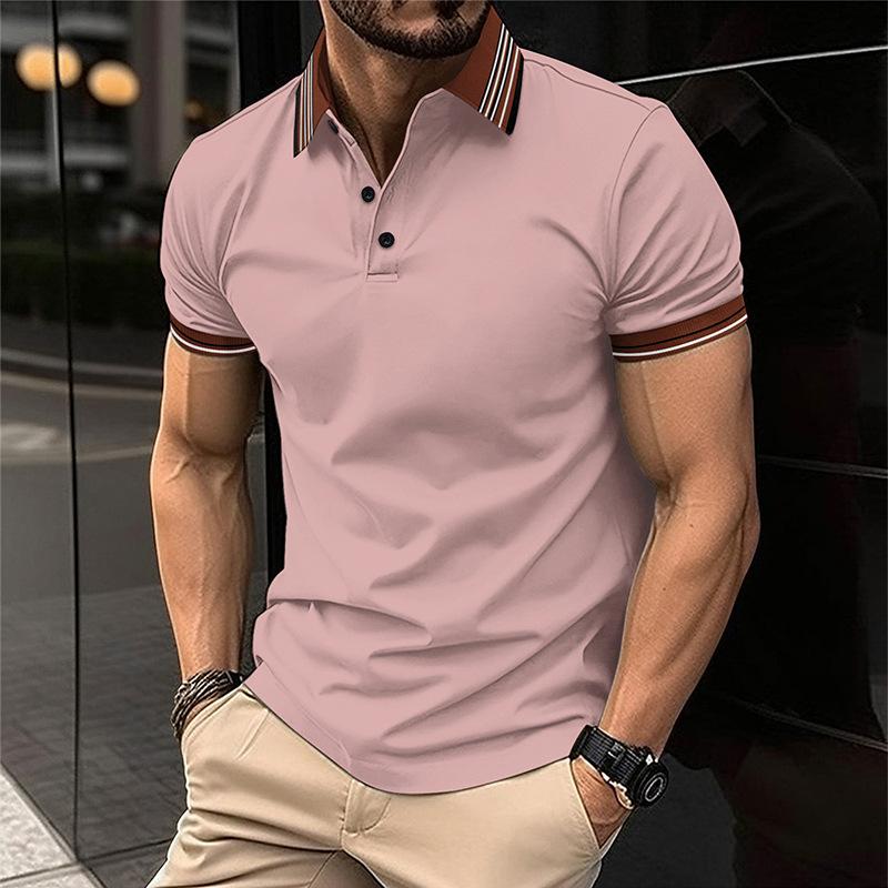 Men's Casual Lapel Button-Down Short Sleeve POLO Shirt 24406772X