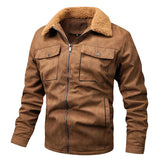 Men's Loose Lapel Plus Fleece Zipper Jacket 11292299X
