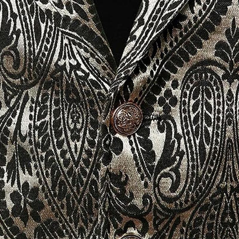 Gilet de costume à revers imprimé vintage pour homme 25193789Y