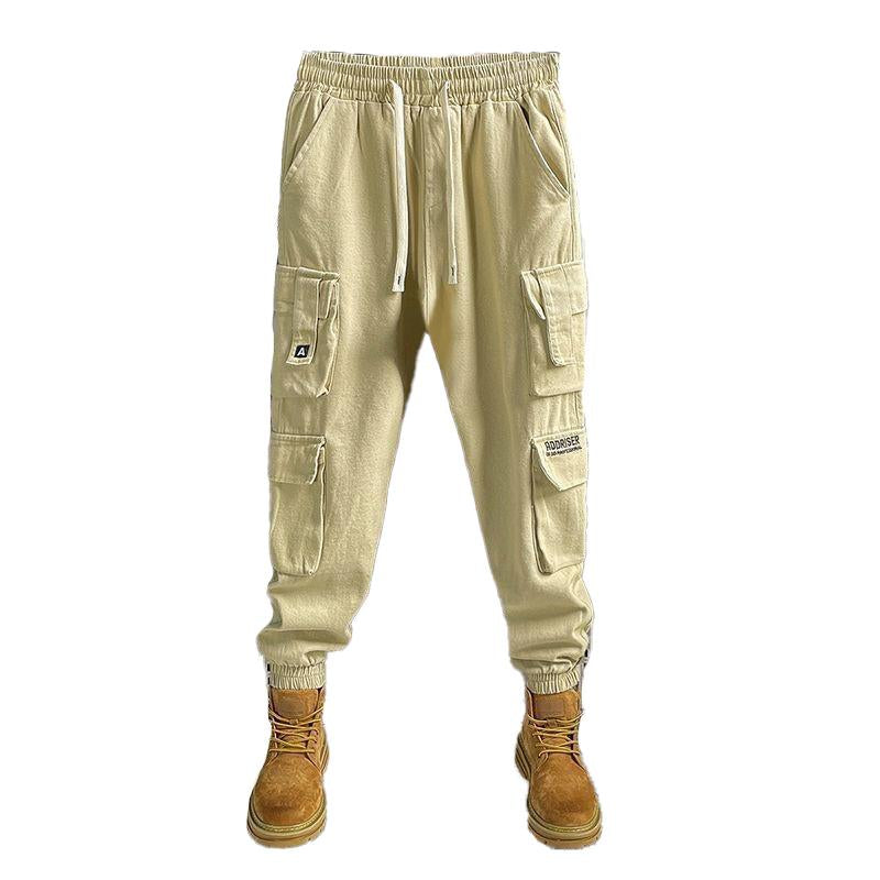 Men's Casual Multi-Pocket Drawstring Cargo Pants 55874255Y