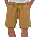 Men's Loose Breathable Solid Color Drawstring Shorts 13957258Y