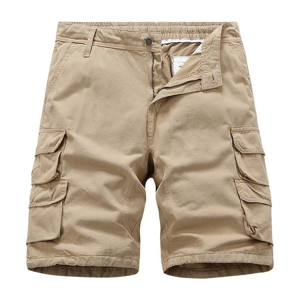 Men's Solid Color Straight Multi-pocket Cargo Shorts 49402796Z