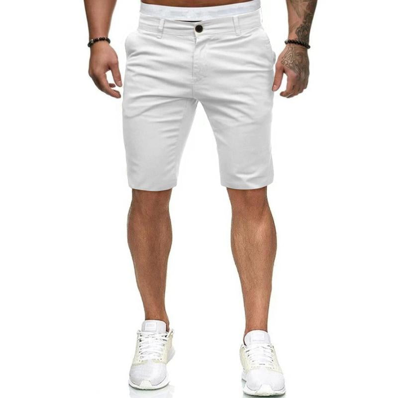 Men's Casual Solid Color Slim Fit Suit Shorts 86374993M