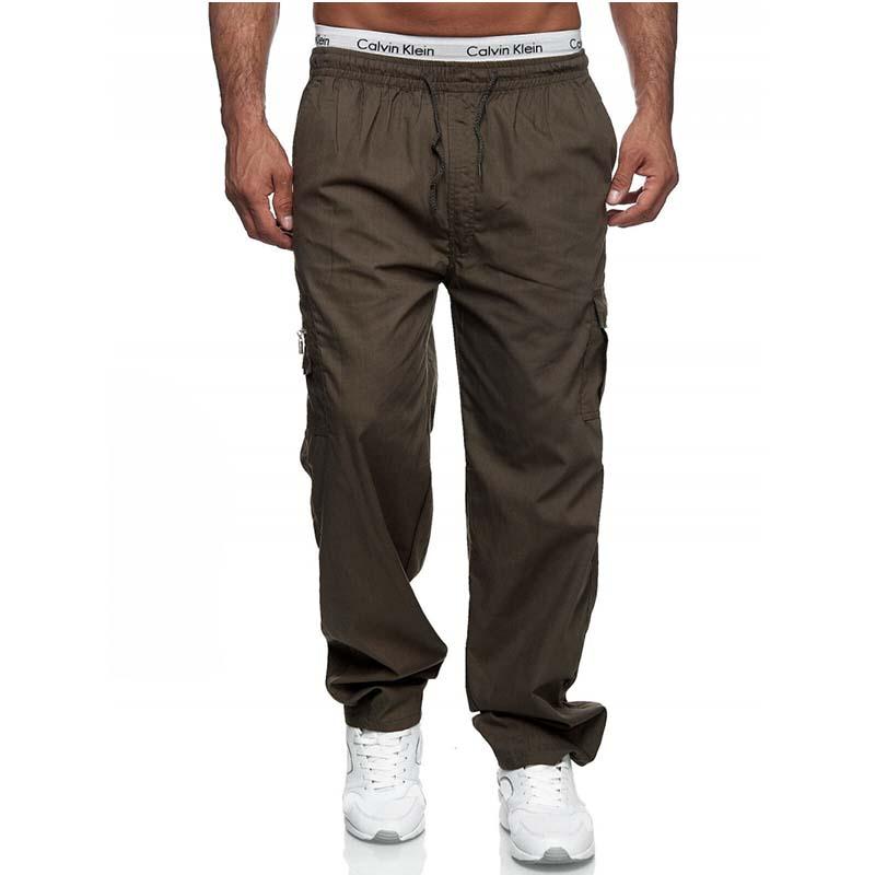 Pantalones cargo rectos holgados con múltiples bolsillos clásicos e informales para hombre 77972988K