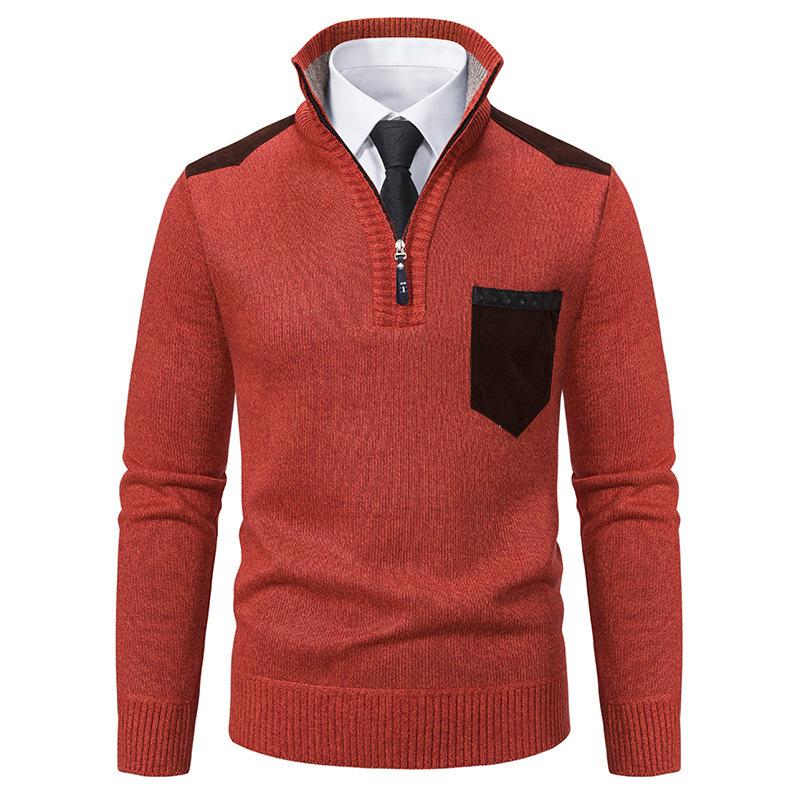 Men's Stand Collar Pullover Warm Sweater 04373875F