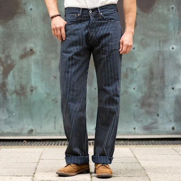 Men's Vintage Vertical Stripe Straight Leg Pants 22277077M