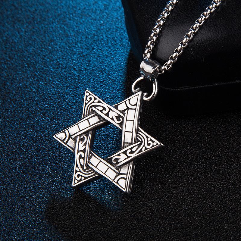 Retro Casual Six-pointed Star Necklace 13653529TO