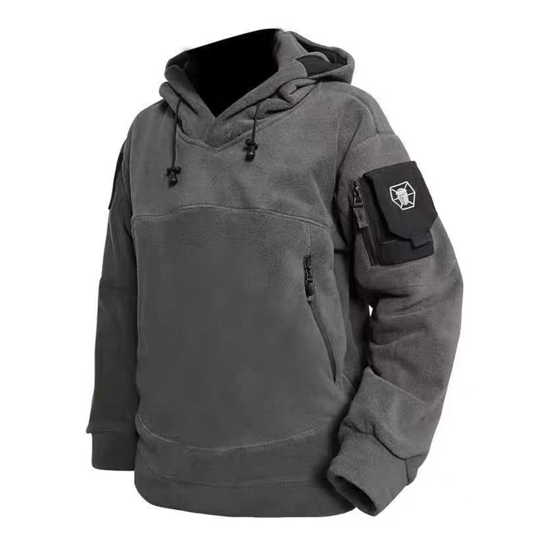 Men's Casual Outdoor Tactical Fleece Long Sleeve Hoodie 08318478M