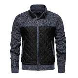 Men's Casual Stand Collar Stitching Knitted Jacket 70284040X