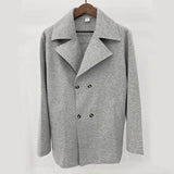 Men's Solid Loose Double Breasted Casual Coat 81556943Z