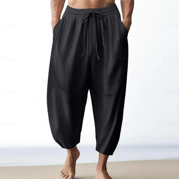 Men's Solid Color Casual Drawstring Trousers 32611115Y
