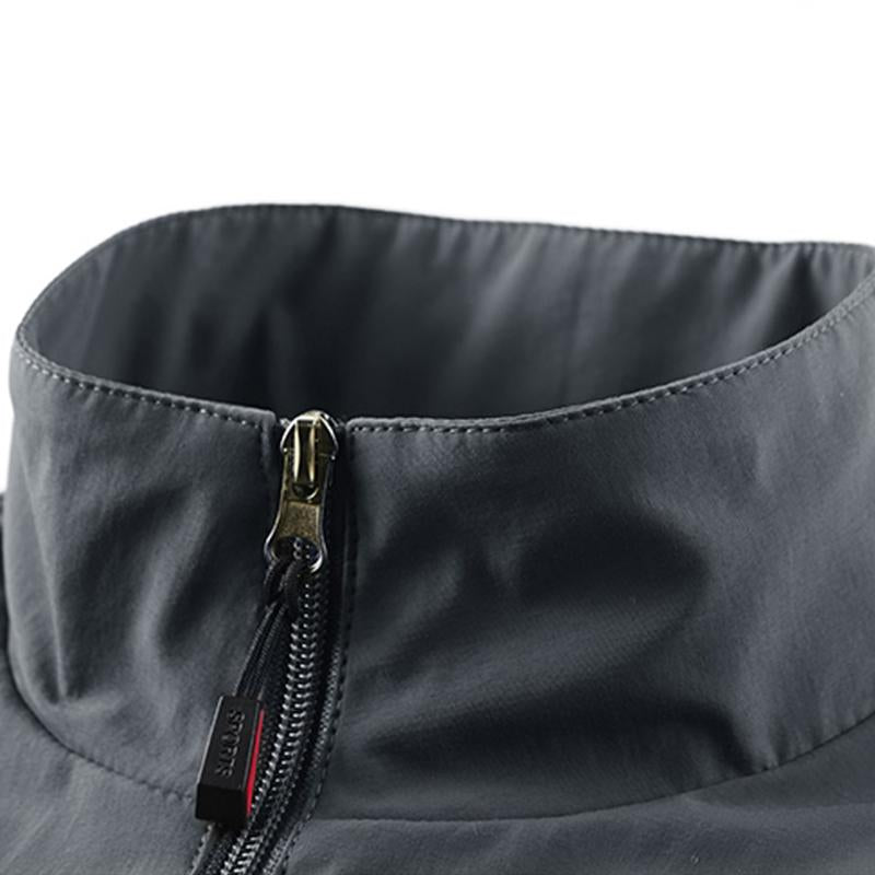 Men's Casual Stand Collar Zipper Multi-Pockets Quick-dry Workwear Vest 69045430M