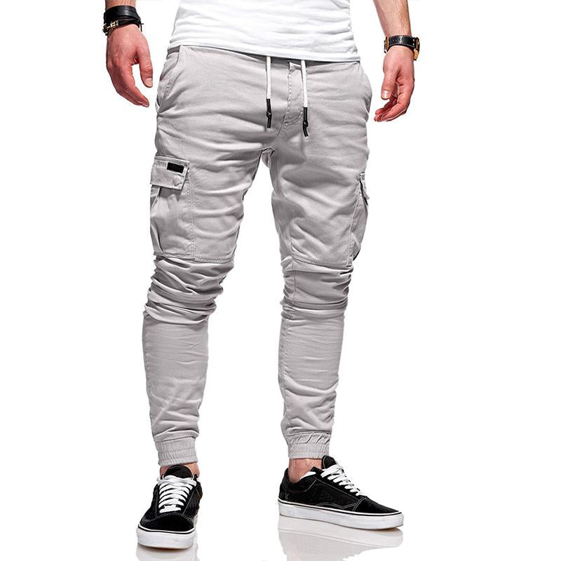 Men's Casual Multi Pocket Elastic Waist Sports Pants 12861184M
