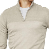 Men's Solid Color Stand Collar Half Zip Sweater 38135533X