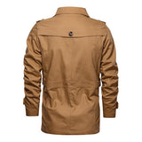 Men's Casual Cotton Lapel Mid Length Jacket 70010867M