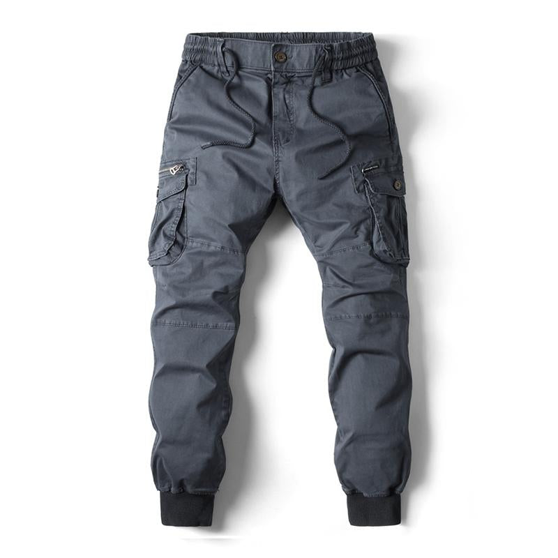 Pantalones cargo con cintura elástica y múltiples bolsillos para exteriores para hombre 67665522M