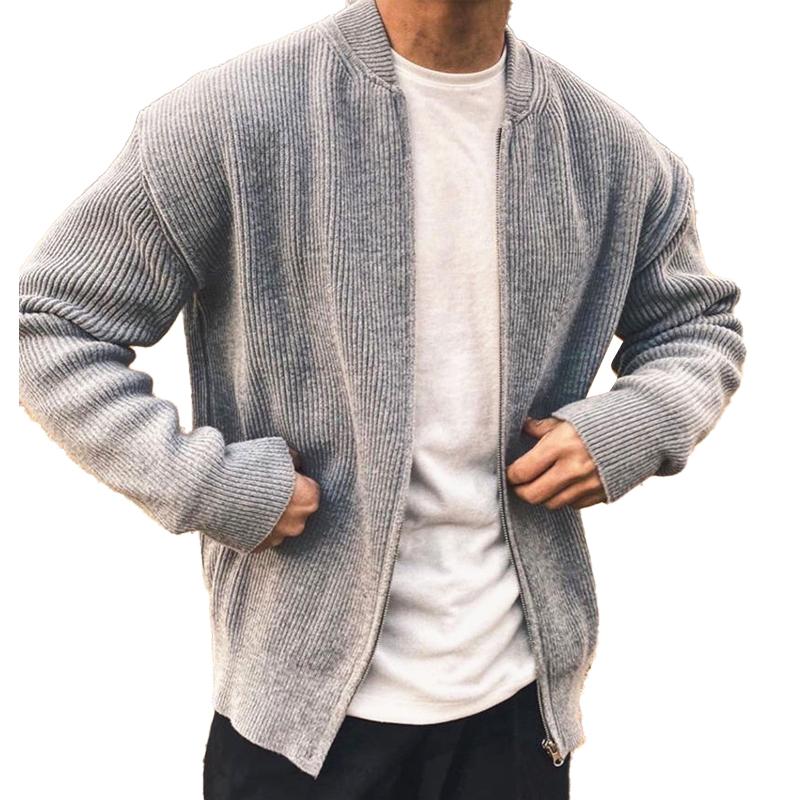 Men's Casual Loose Solid Knit Cardigan 25310549Y