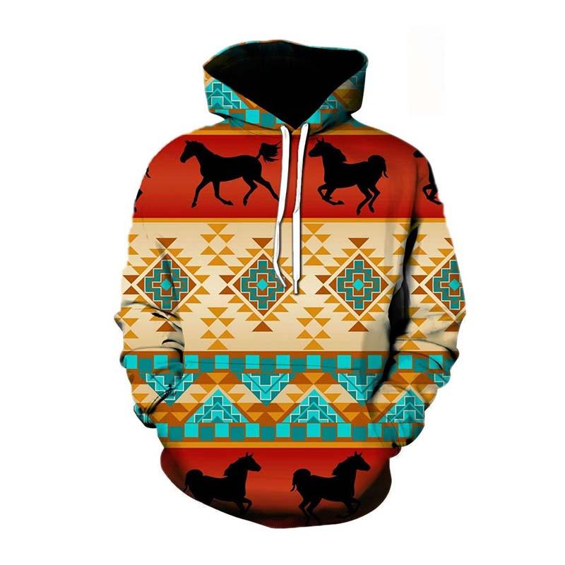 Men's Casual Fashion Multicolor 3D Printed Pocket Hoodie 50009335K