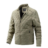 Men's Solid Quilted Padded Stand Collar Jacket 83268406Y