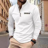 Men's Casual Stand Collar Colorblock Long Sleeve T-shirt 56435490X