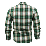 Men's Long-sleeved Stand-collar Plaid Base Shirt 42541489X