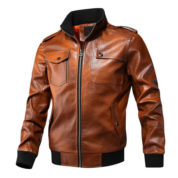 Men's PU Leather Casual Leather Jacket 15535770U