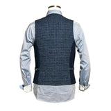 Men's Plaid Lapel Single-Breasted Multi-Pocket Vest 54165655Y