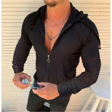 Men's Retro Casual Solid Color Hooded Long Sleeve Shirt 64799860TO