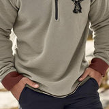 Men's Stand Collar Half Zip Pullover Printed Sweatshirt 57951123X