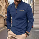 Men's Casual Stand Collar Colorblock Long Sleeve T-shirt 56435490X