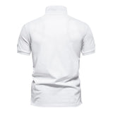 Men's Casual Lapel Breathable Embroidered Short Sleeve Polo Shirt 66336763M
