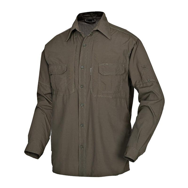 Men's Casual Outdoor Windproof Quick Dry Lapel Long Sleeve Workwear Shirt 05736916M