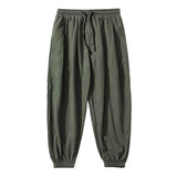 Men's Casual Solid Color Elastic Waist Loose Pants 82049485M