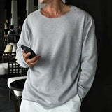 Men's Casual Vintage Raw Edge Long Sleeve T-shirt 28439605TO