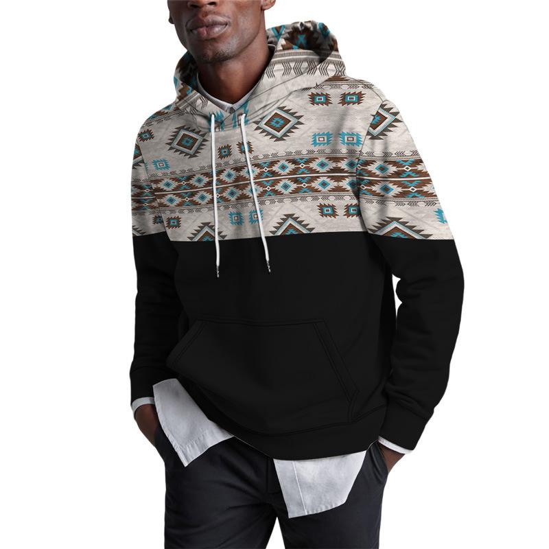 Men's Printed Casual Outdoor Hoodie Sweatshirt 03132284X